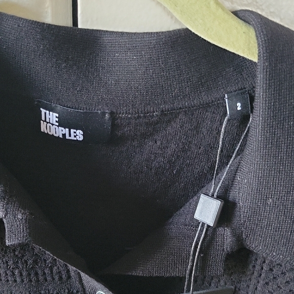 The Kooples Black Knit Polo Sweater - Picture 11 of 14